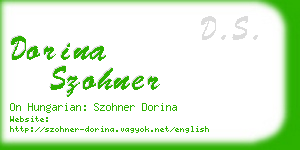 dorina szohner business card